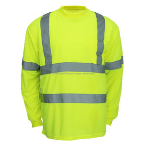 Camisetas de Trabajo de Alta Visibilidad para Hombre, Manga Larga, con Cinta Reflectante - Product Image 2