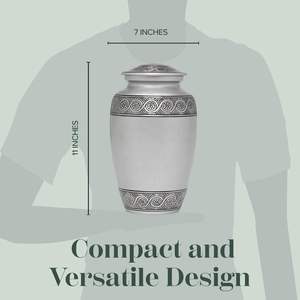 Grande urne de crémation en argent fabriquée à la main pour adultes urne commémorative en velours avec services funéraires urnes élégantes pour cercueils pour animaux de compagnie - Product Image 6