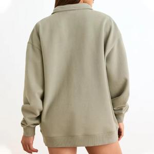 Sudadera de gran tamaño con cremallera 1/4 para mujer, sudadera personalizable con cuello de tortuga, sudadera de solapa de tela transpirable de lana suave - Product Image 2
