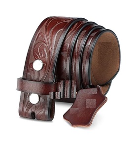 Venta caliente personalizable cinturones de cuero genuino estilo occidental con acero para hebilla disponible vaquero cuero Formal - Product Image 1