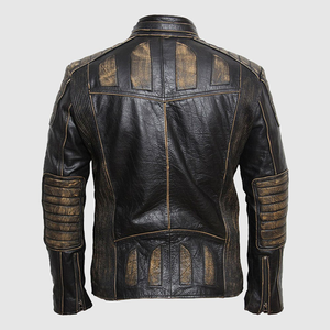 Chaqueta de motociclista de cuero genuino para hombre de invierno, tela de lona gruesa y cálida a prueba de viento, nueva moda Vintage - Product Image 2