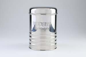 Pot de rangement en métal galvanisé fantaisie argent pour le stockage des aliments aliments secs cuisine décorative hôtel restaurant fabriqué en inde - Product Image 6