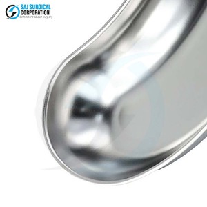 Plato de riñón de acero inoxidable Soporte de instrumento quirúrgico manual con diseño curvo Durable Reutilizable para uso en cirugía general - Product Image 5