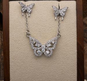 Moissanite Butterfly Necklace Sterling Silver Butterfly Necklace Set <b>Beautiful</b> Butterfly Jewelry Gift Gift for Her - Product Image 4