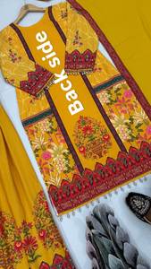 ผ้าหนาพิมพ์ลายดิจิทัลสีเหลืองหรูหราสำหรับผู้หญิงปากีสถานอินเดีย - Product Image 6