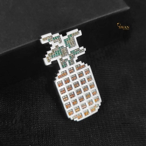 Collier pendentif ananas en or massif 10 carats personnalisé avec moissanite, bijoux hip-hop glacés, fabricant d'usine, design de luxe GRA - Product Image 5