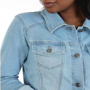 Veste en jean taille XL manteaux d'équitation longs et jeans en gros mode femmes logo personnalisé imprimé décontracté Streetwear - Product Image 4