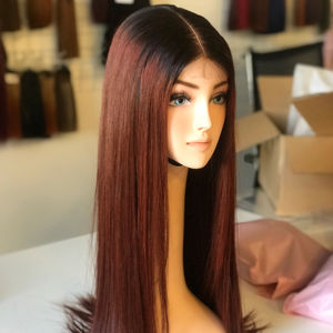 Extensiones de cabello vietnamita de color de lujo, máquina de trama, cabello vietnamita crudo Premium, Color burdeos oscuro - Product Image 1