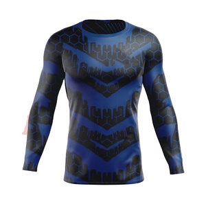 Wholesale Factory Made Cheap Price Custom Made Men MMA Rash Guard Long Sleeve High Performance <b>Compression</b> <b>Shirt</b> Rashguard - Product Image 1