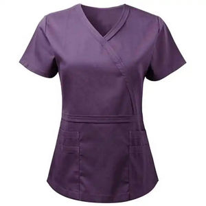 Tenues d'infirmière de haute qualité, écologiques, à col en V, avec logo personnalisé, unisexe, détection d'aiguilles, polyester/rayonne, tricotées, uniformes d'hôpital - Product Image 3