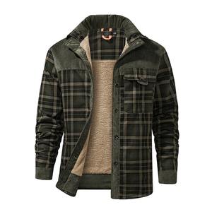 Men's <b>Retro</b> Leather Plaid Shirt <b>Jacket</b> Winter Autumn Casual Long-Sleeved Windbreaker Lapel <b>Motorcycle</b> Racing Plus Size - Product Image 4