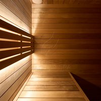 Cabine de sauna intérieure de qualité commerciale pour 2 personnes, construction en bois naturel robuste pour hôtels, centres de villégiature et spas privés