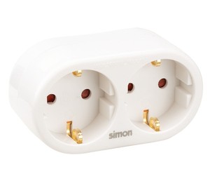 Adattatore a doppia presa, bianco (Simon CL118604) - Product Image 1