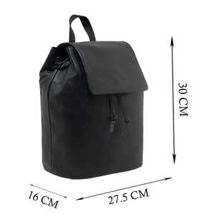 Sac à dos à rabat en cuir pleine fleur noir fait à la main de qualité supérieure Style Vintage Top fournisseur indien fabricant Saman exportations - Product Image 3