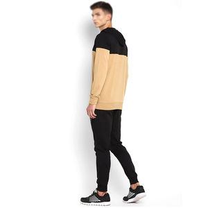 Sweat-shirt à capuche pour homme en coton et polyester mélangé, 360 g/m², uni beige noir, manches longues, survêtement d'hiver, écologique, respirant - Product Image 4