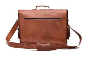 Handmade Leather Messenger Laptop Briefcase for <b>Men</b> and Women Embroidered <b>Shoulder</b> <b>Bag</b> with Button Decoration - Product Image 5