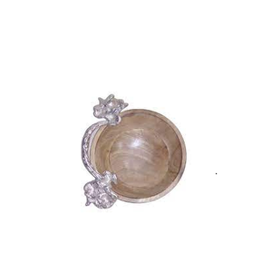 Ntique ooden-búho de latón, forma redonda - Product Image 3