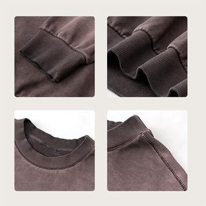 เสื้อสเวตเตอร์สำหรับผู้ชายซักด้วยกรดเสื้อสเวตเชิ้ตผ้าฝ้าย100% กรดซักได้แบบกำหนดขนาดได้เองสวมใส่ง่าย - Product Image 3