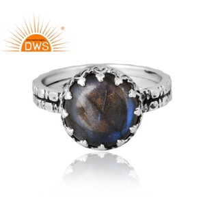Anillo de piedras preciosas de labradorita Natural de Plata de Ley 925, joyería de diseño personalizado para mujer, regalo para ella - Product Image 3