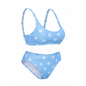 Ensemble bikini femme personnalisé, maillot de bain deux pièces à coupe haute, tissu extensible, tendance, vêtements de plage, collection été pour les vacances et les stations balnéaires - Product Image 4