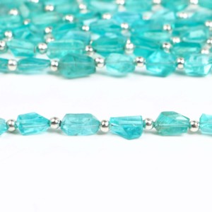 Cuentas de Apatita Azul Cielo Natural, Facetadas, en Forma de Pepita, Cuentas Sueltas de Apatita para la Fabricación de Joyas, Precio de Fabricante al por Mayor desde India - Product Image 1