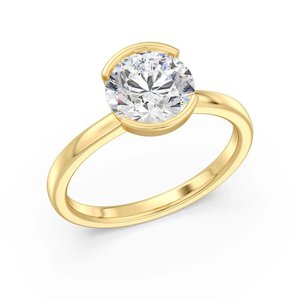 Bague solitaire en diamant de laboratoire - Product Image 2