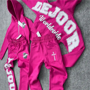 Chándal con Capucha de Talla Grande, Personalizado con Logotipo, Diseño 2026, Etiqueta Privada, Impresión, Ligero, Felpa Técnica, Pantalones y Sudadera con Efecto Desgastado por el Sol - Product Image 3