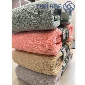 Haute qualité 100% coton 340gsm serviette de bain Rectangle tricoté Textiles de maison couleur unie bonne capacité d'absorption bonne qualité naturel - Product Image 1