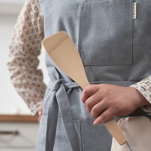 Accesorios de cocina utensilios de cocina de bambú con espátula plana y ranurada utensilios de cocina naturales - Product Image 6