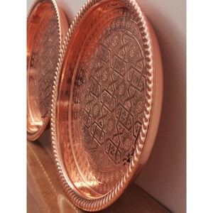 Bandeja de servicio opulenta nueva llegada de alto estándar Bandeja de servicio de cobre de diseñador único Forma y tamaño personalizados - Product Image 6