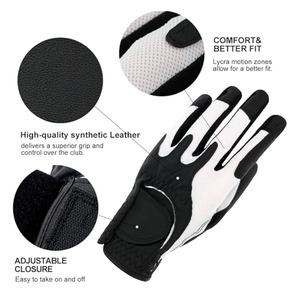 Gants de golf respirants en cuir véritable de qualité supérieure, très demandés, avec logo personnalisé pour hommes, par DAFFODILS - Product Image 4