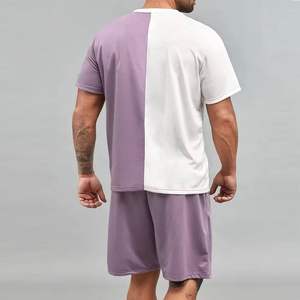 Offre Spéciale tenue décontracté hommes ensembles jumeaux pour adultes produit nouveauté hommes été à manches courtes t-shirts et shorts ensemble double - Product Image 2
