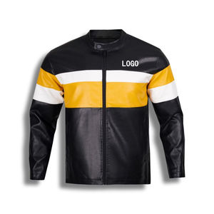 แจ็กเก็ตขี่มอเตอร์ไซค์หนังแท้กันลม & กันน้ำของผู้ชายมีซิปซับในระบายอากาศ - Product Image 5