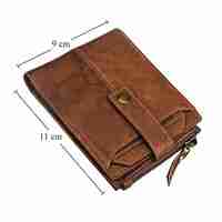 Portefeuille à deux volets en cuir véritable Hunter marron pour hommes avec fermeture ouverte et longue protection RFID antivol pour cartes de guichet automatique et cartes de crédit