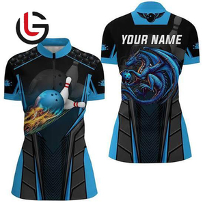 Chaud meilleur haute bonne qualité raisonnable Sport équipe porter femmes personnalisé imprimé Bowling Polo 100% Polyester Spandex 180 grammes - Product Image 1