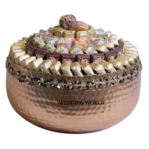 Bol à chocolat martelé en métal, qualité supérieure, fait à la main, bol à bonbons classique, élégant, design, nouveau bol à chocolat - Product Image 1