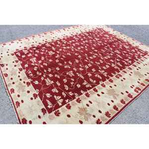 Alfombra Turca de 8.2x9.9 pies, Alfombra Vintage, Alfombra de Lana con Rayas Rojas - Product Image 2