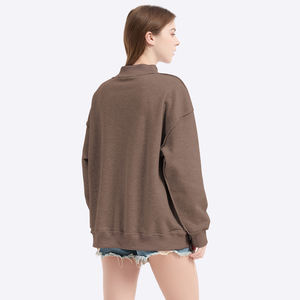 Sudadera de cuello alto reversible de algodón para mujer, personalizada con logo, estilo oversize, superventas - Product Image 4