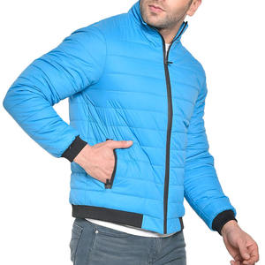 Vestes matelassées à col montant pour hommes de grande taille Vestes matelassées avec impression de logo personnalisé Veste d'extérieur bouffante de couleur unie pour hommes - Product Image 2