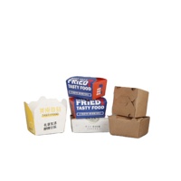 Conteneur d'emballage en papier à emporter Boîte de papier cadeau jetable pour aliments à emporter Boîte de papier pour poulet frit Sushi