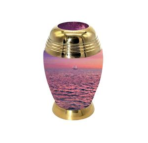Urna de cremación de recuerdo de aluminio con tema de puesta de sol de tamaño y diseño personalizados para urnas de recuerdo de cenizas humanas - Product Image 6
