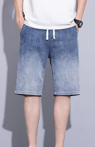 กางเกงยีนส์ขาสั้นผู้ชายทรงหลวมสำหรับฤดูร้อน ผ้าฝ้าย 100% สีน้ำเงิน ยางยืด ทรงตรง สวมใส่สบาย แฟชั่นอเนกประสงค์ แห้งเร็ว ระบายอากาศได้ดี - Product Image 6