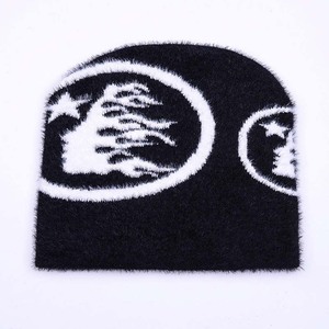 Gorros de Punto Personalizados con Logotipo, Gorro de Mohair Estampado, Gorro de Invierno de Punto, Gorro de Mohair Jacquard Esponjoso y Suave - Product Image 4