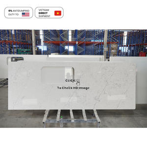 Dalles de quartz artificiel NV1006 Carrara, à faible entretien, pour crédence, bordures, zones d'exposition de cuisine et plans de travail - Product Image 3