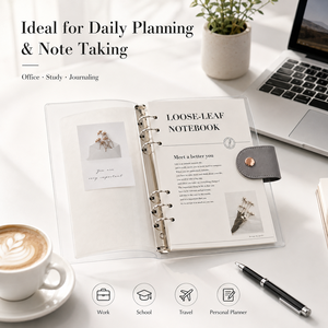 Gouden PVC 6-rings navulbare losbladige spiraalnotitieblok A6 A5 agenda planner organizer voor kantoor schoolkantoorbenodigdheden cadeau - Product Image 4