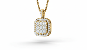 Pendentif halo en or 14 carats et diamants, coupe coussin, pour femmes |   Diamant taille brillant 0,72 carats total - Product Image 4