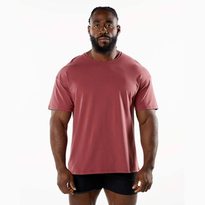 Camiseta Oversize para Hombre con Estampado de Rosas, Algodón Grueso, Corte Holgado, Manga Corta, Estilo Urbano, Informal, Básica, Lisa, Personalizable - Product Image 1