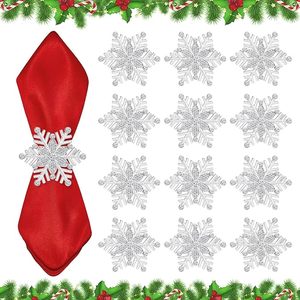 Servilletero de plata alemán moderno, servilletero de diamantes de imitación, copo de nieve para decoración de fiesta, mesa de comedor todos los días - Product Image 3