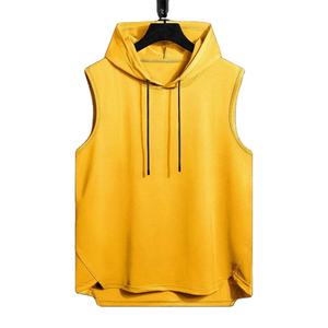 100% Cotton material Pullover Hooded Sweatshirt Autumn Sport <b>Sleeveless</b> OEM Service - Product Image 1