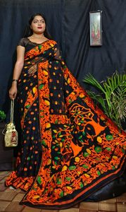 Exclusieve Designer Bruidskleding Aantrekkelijke Combinatie Dhakai Jamdani <span class=keywords><strong>Saree</strong></span> Voor Party Katoen Stof Handwerk Van Bangladesh